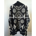 New Design Black and White Batwing Women Knit Cardigan Sweater